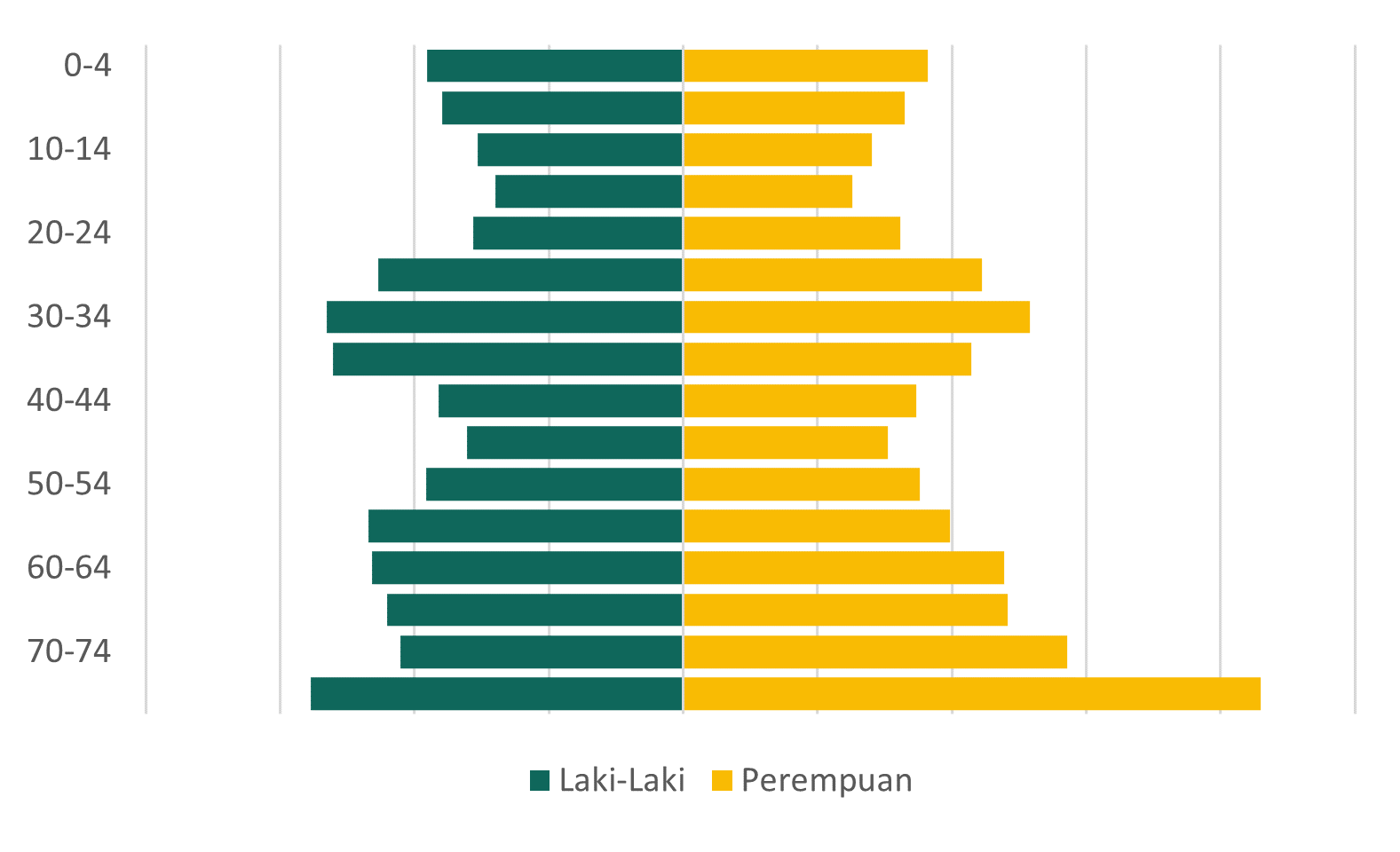 Gambar 3.2	Proyeksi Piramida Penduduk Kota Magelang, 2045